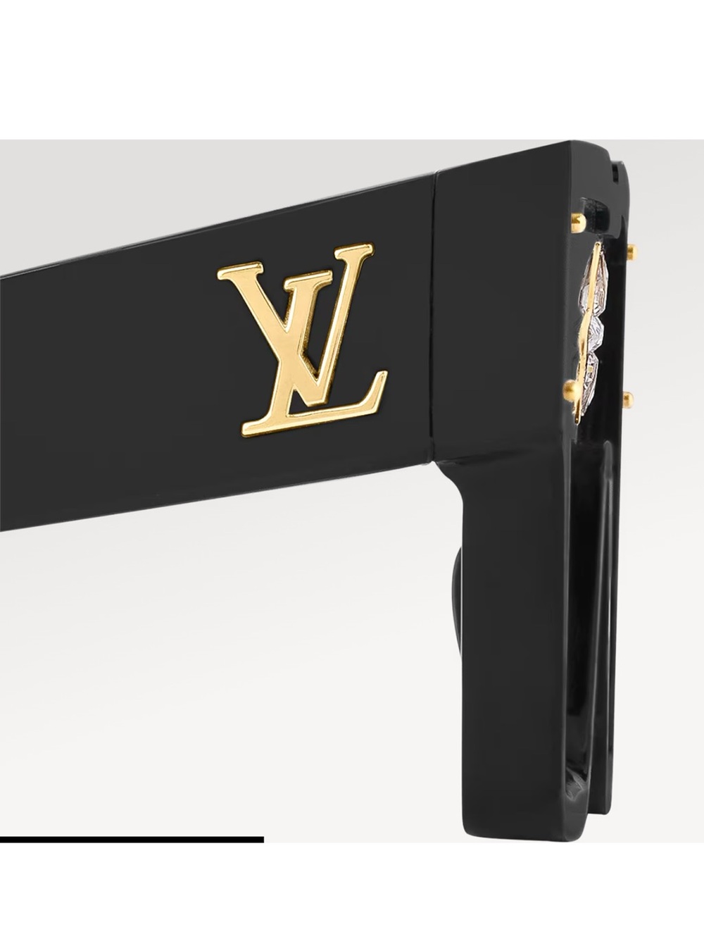 Louis Vuitton Cyclone Sunglasses Z1578E – Black/Gold Crystal Monogram Flower - Picture 5 of 6